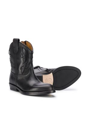 Black leather western ankle boots GALLUCCI KIDS | J30080AMAGZB37.